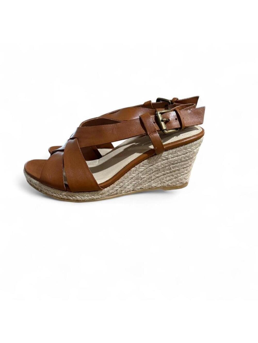 New in box LANDS END brown wedge sandals - Picture 2 of 6